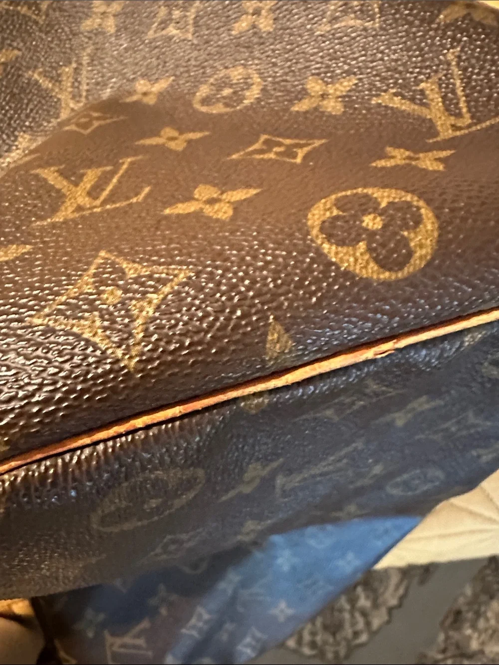 Louis Vuitton Monogram Canvas Satchel in Dark Brown with Natural Trim